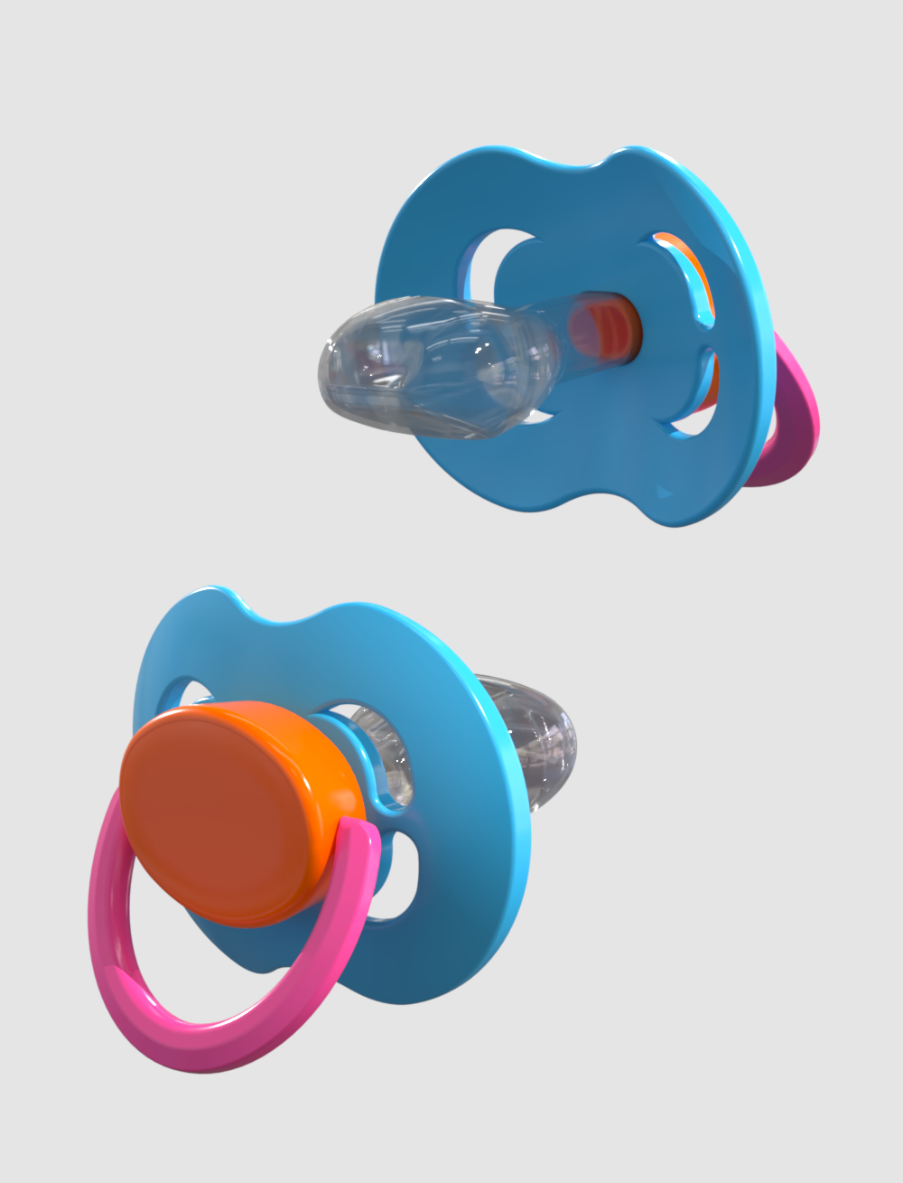 Light blue orange pink Kiddo XXL Pacifier