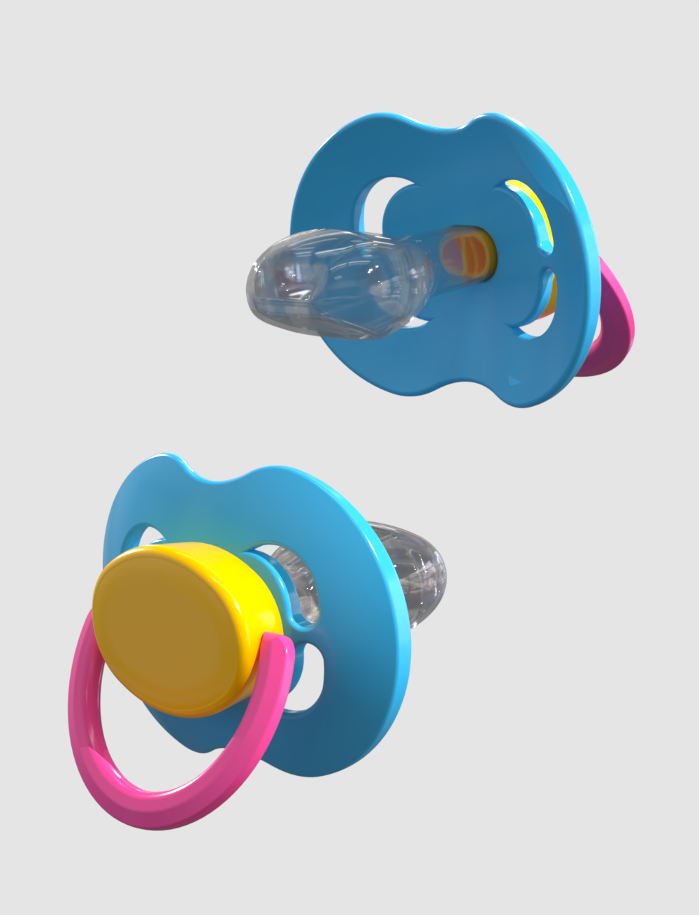 Light blue Yellow pink Kiddo XXL Pacifier
