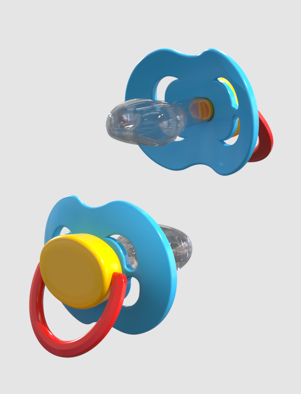 Light Blue Yellow Red Kiddo XXL Pacifier