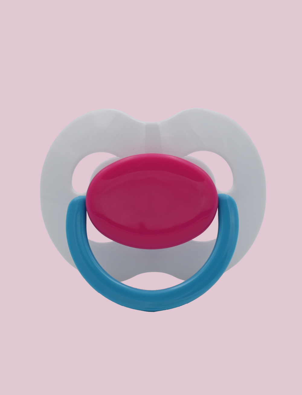 White Pink light blue Kiddo XXL Pacifier